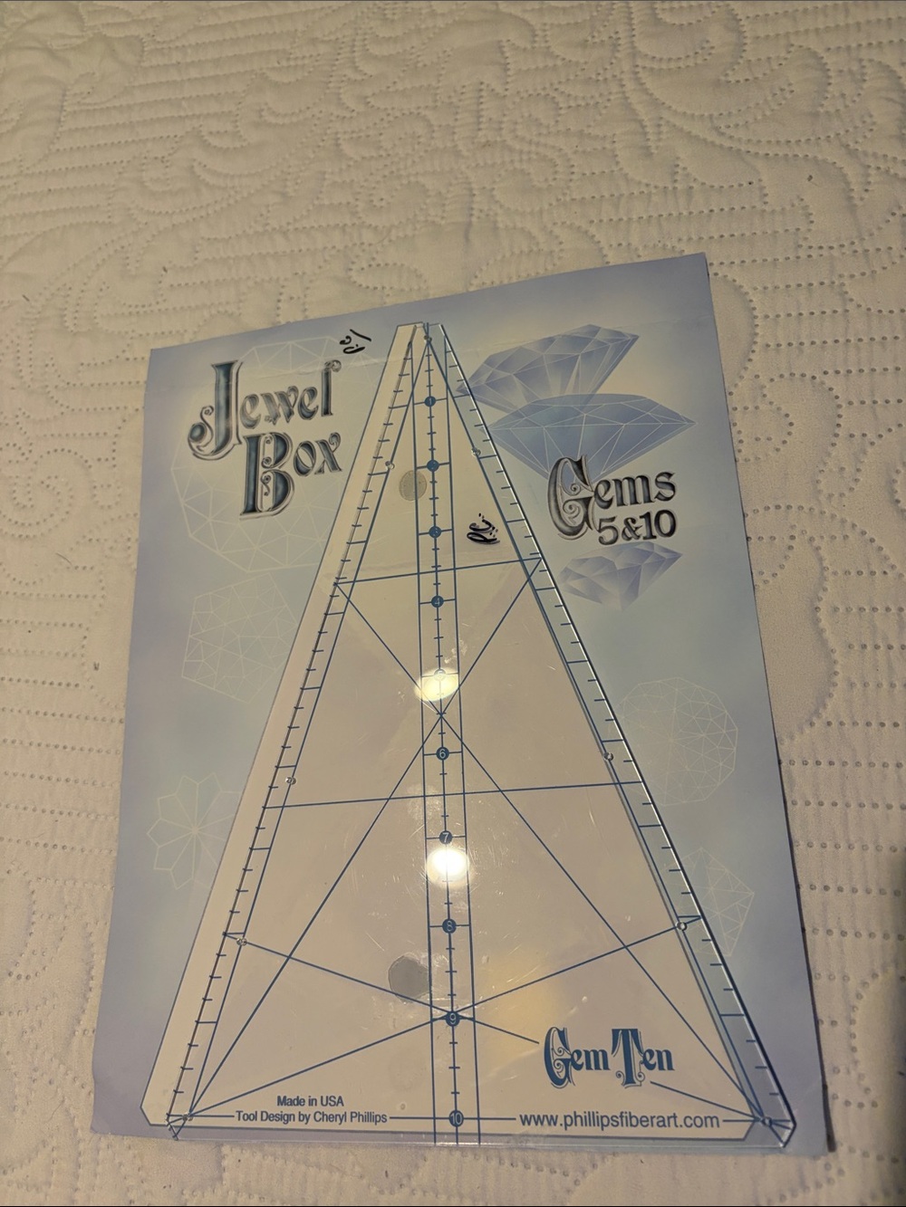 Jewel Box Gems 5 & 10 Quilting Template - Blue